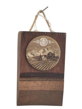 Wood  Wine Barrel Sign Vineyard 1871 Button  Wine Stave Stained Hanger